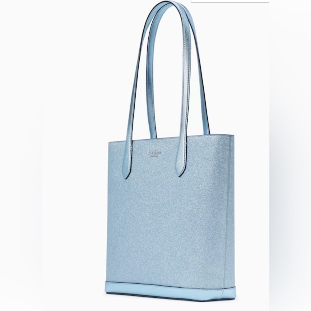 🎉4x HP🎊🆕NWT Kate Spade ♠️ Frost Sky Tinsel Tote - Picture 2 of 8